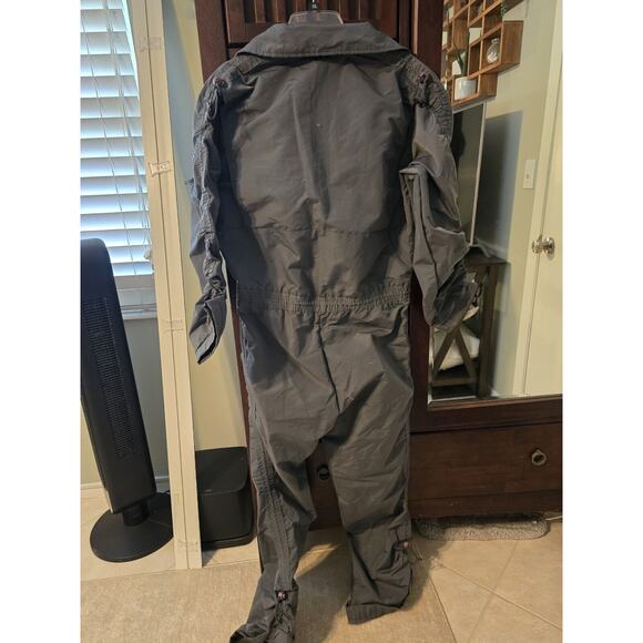 Vtg Roffe Made in USA MEDIUM Mens F-16 Style 2363 Gray Snow Suit One Piece Bibs - Picture 2 of 10